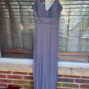 Azazie Tulle gray maxi dress S 💋